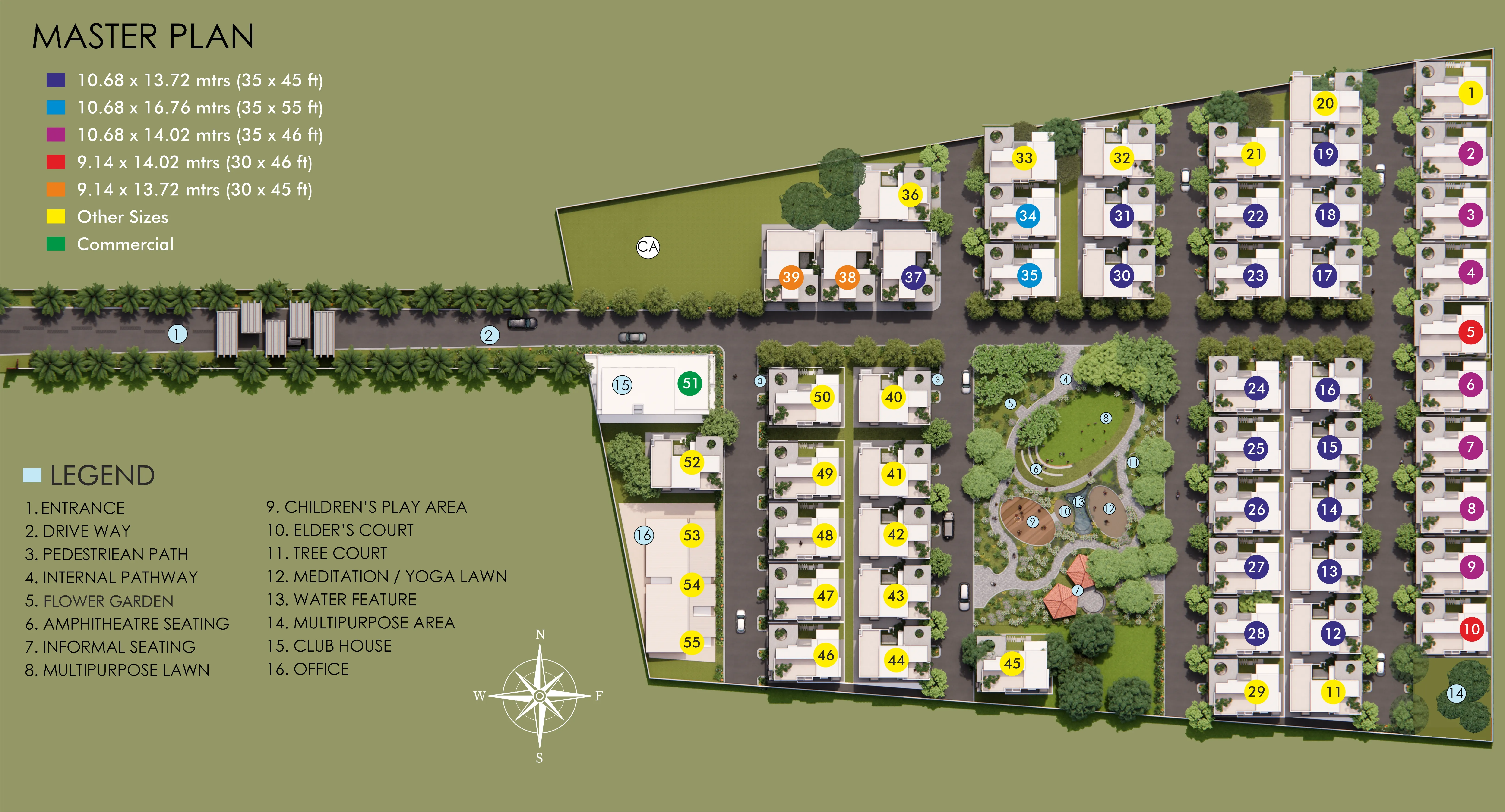 Samudra Whispers of the Sky Master Plan – 55 villas and 16 community zones